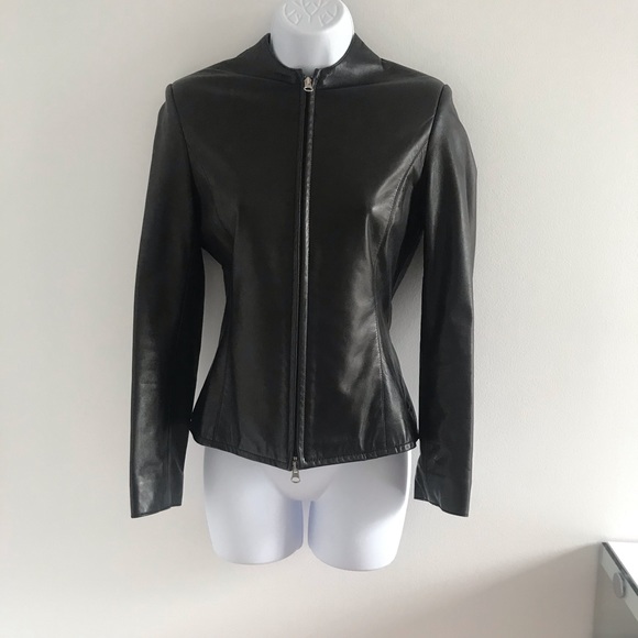 Sandra Angelozzi Black Real Leather Jacket Y2K - Picture 7 of 16